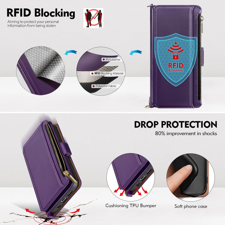 Antsturdy iPhone 16 Pro Wallet Case - Wine Red Elegance - DOKUTRONIX