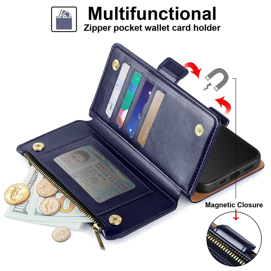 Antsturdy iPhone 16 Pro Wallet Case - Wine Red Elegance - DOKUTRONIX