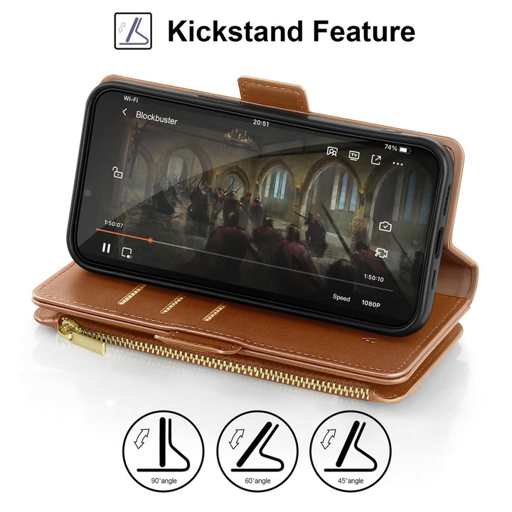 Antsturdy iPhone 16 Pro Wallet Case - Wine Red Elegance - DOKUTRONIX