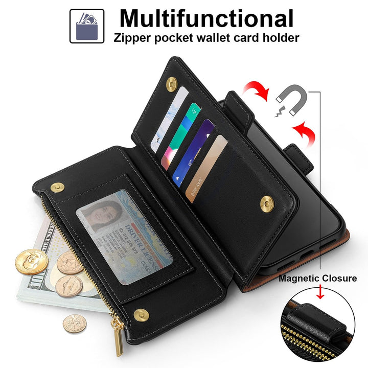 Antsturdy iPhone 16 Pro Wallet Case - Wine Red Elegance - DOKUTRONIX