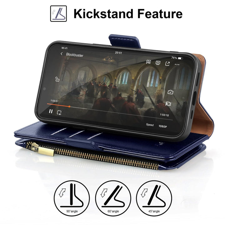 Antsturdy iPhone 16 Pro Wallet Case - Wine Red Elegance - DOKUTRONIX