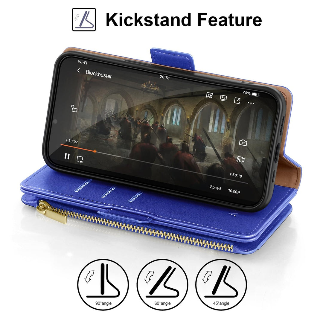 Antsturdy iPhone 16 Pro Wallet Case - Wine Red Elegance - DOKUTRONIX