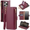 Antsturdy iPhone 16 Pro Wallet Case - Wine Red Elegance