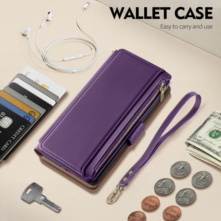 Antsturdy iPhone 16 Pro Wallet Case - Wine Red Elegance - DOKUTRONIX