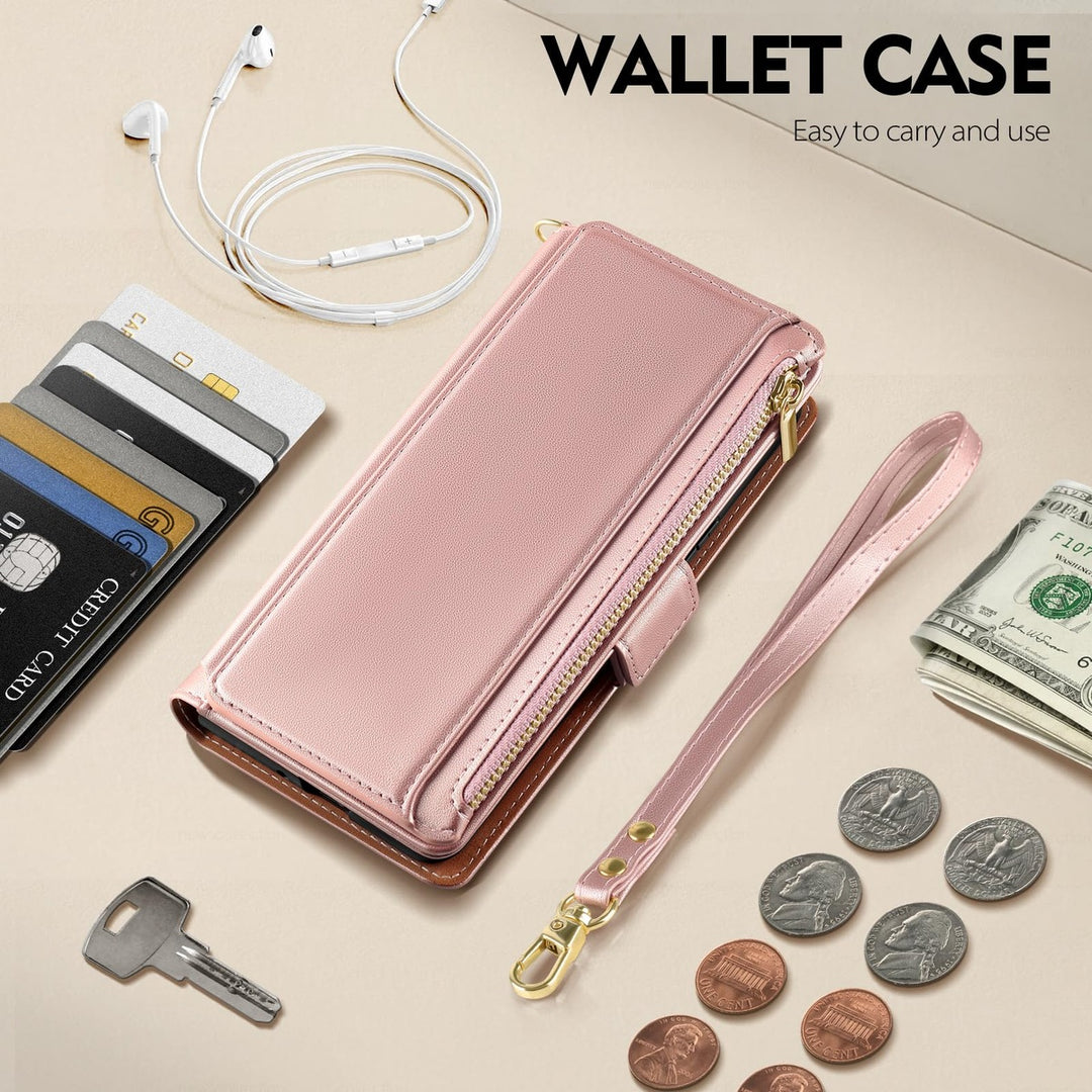 Antsturdy iPhone 16 Pro Wallet Case - Wine Red Elegance - DOKUTRONIX