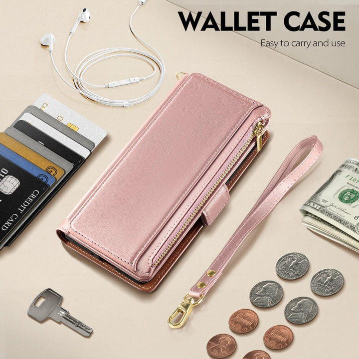 Antsturdy iPhone 16 Pro Wallet Case - Wine Red Elegance - DOKUTRONIX