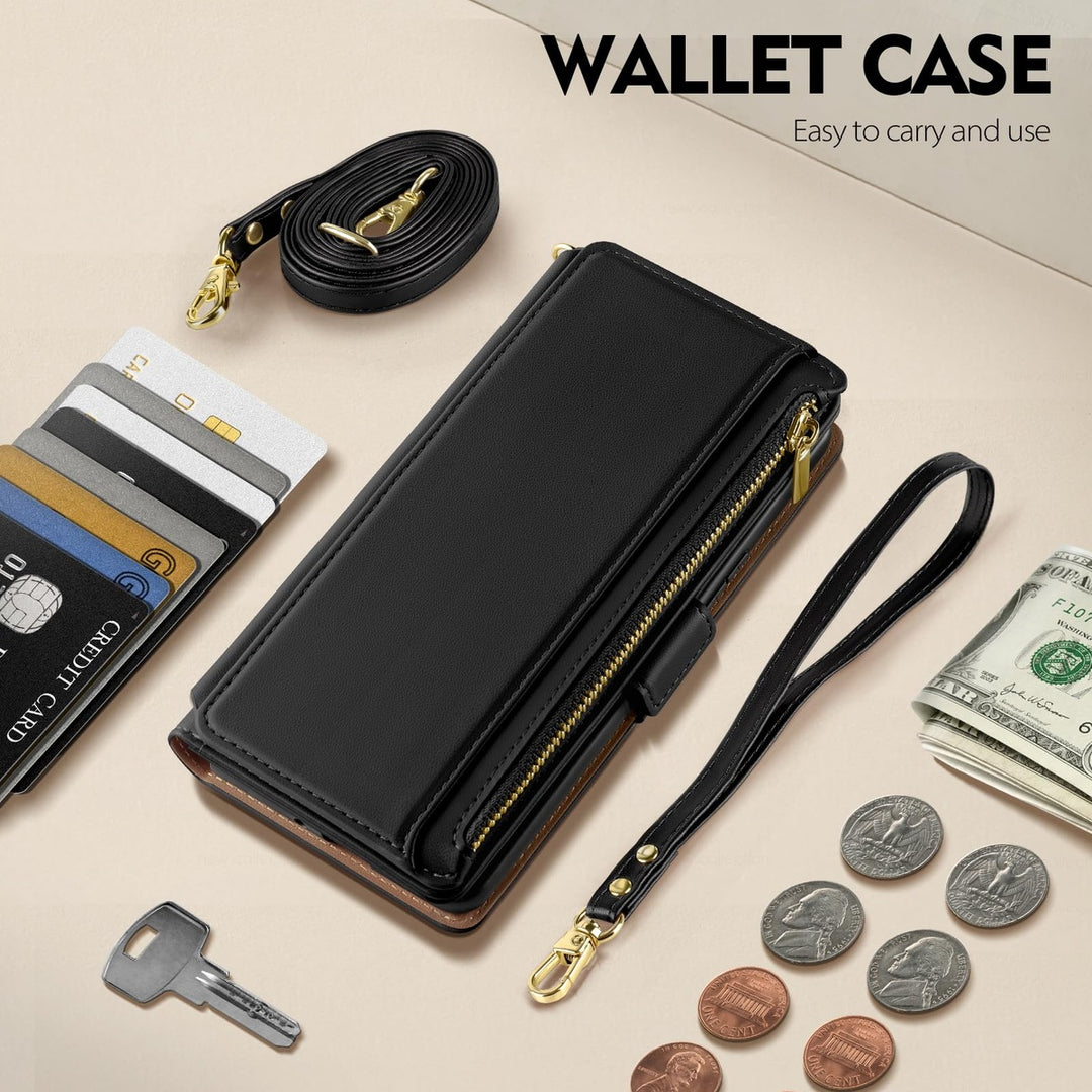 Antsturdy iPhone 16 Pro Wallet Case - Wine Red Elegance - DOKUTRONIX