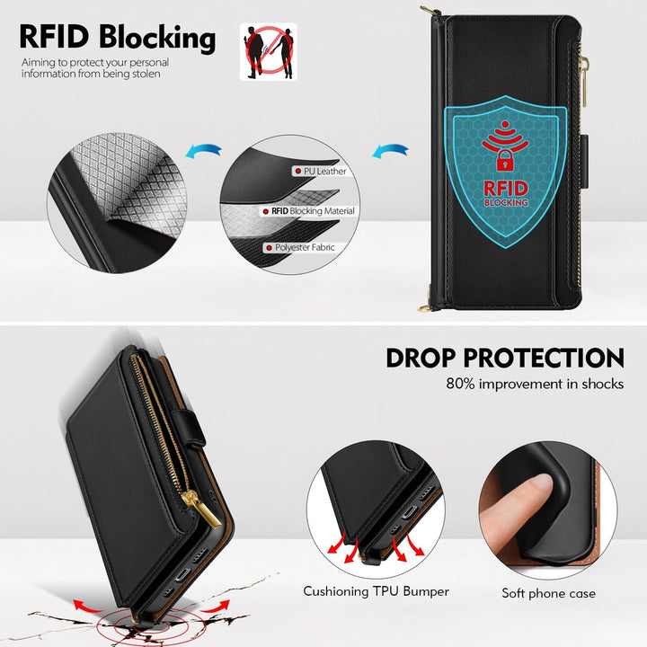 Antsturdy iPhone 16 Pro Wallet Case - Wine Red Elegance - DOKUTRONIX