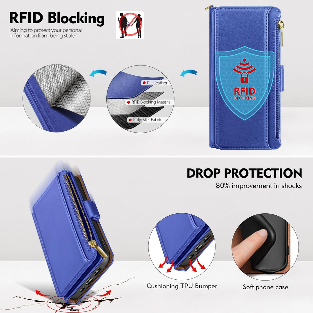 Antsturdy iPhone 16 Pro Wallet Case - Wine Red Elegance - DOKUTRONIX