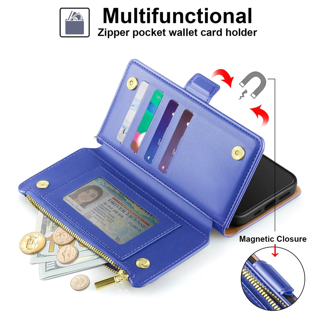 Antsturdy iPhone 16 Pro Wallet Case - Wine Red Elegance - DOKUTRONIX