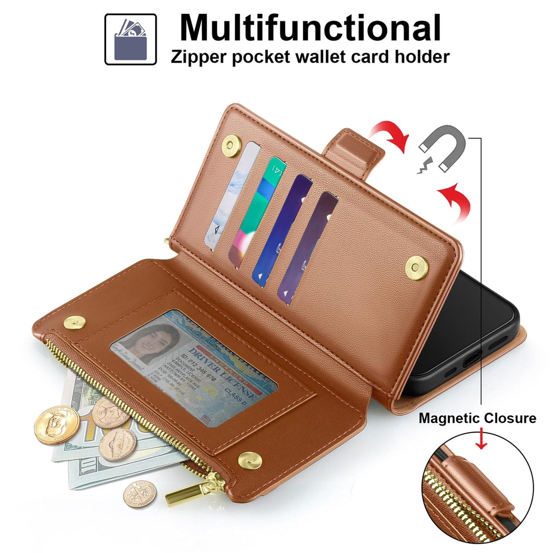 Antsturdy iPhone 16 Pro Wallet Case - Wine Red Elegance - DOKUTRONIX