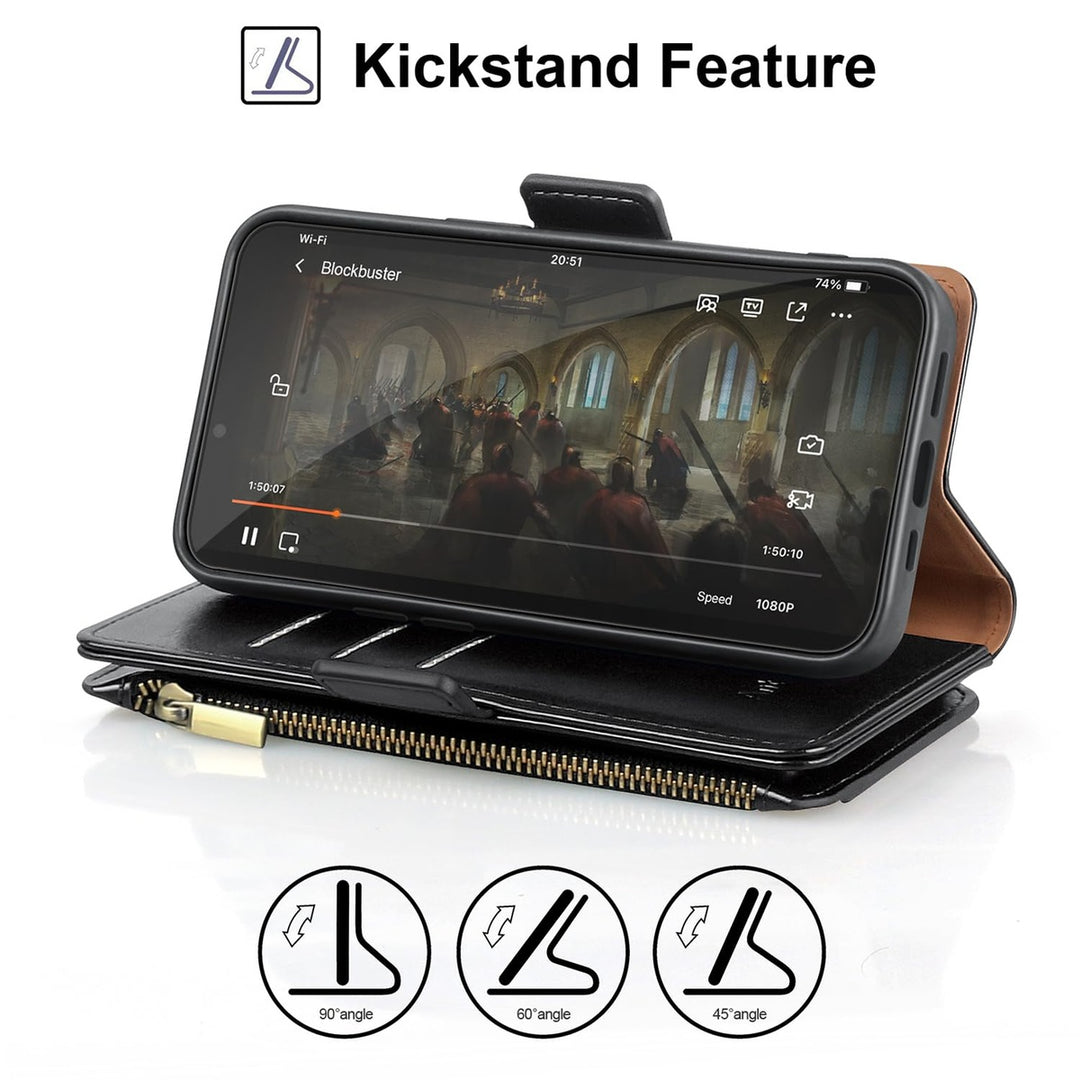 Antsturdy iPhone 16 Pro Wallet Case - Wine Red Elegance - DOKUTRONIX