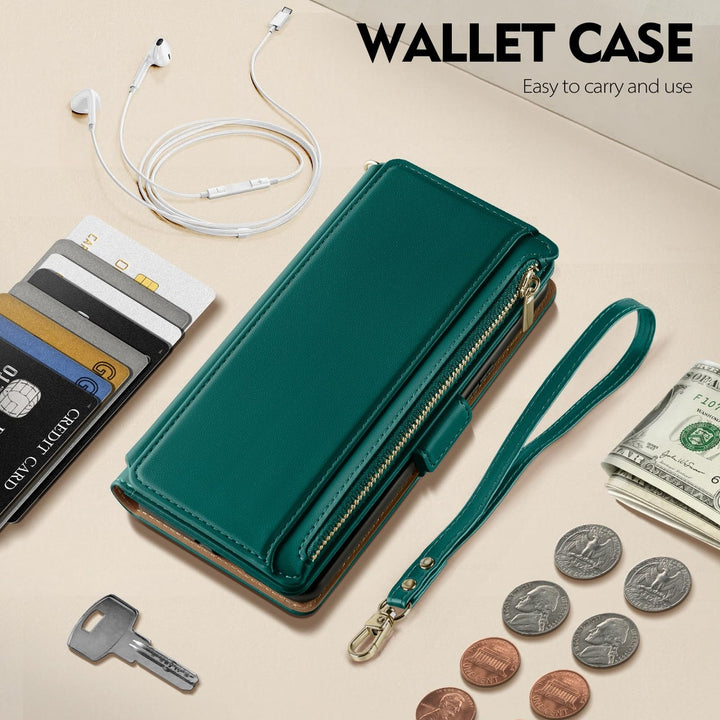 Antsturdy iPhone 16 Pro Wallet Case - Wine Red Elegance - DOKUTRONIX