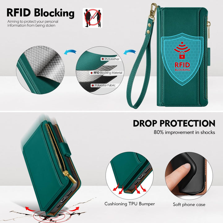 Antsturdy iPhone 16 Pro Wallet Case - Wine Red Elegance - DOKUTRONIX