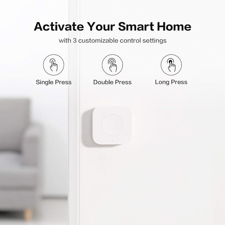 Aqara Wireless Mini Switch, Requires AQARA HUB, Not Support Third Party Hubs, Zigbee Connection, Versatile 3-Way Control Button for Smart Home Devices, Compatible with Apple HomeKit, Works with IFTTT - DOKUTRONIX