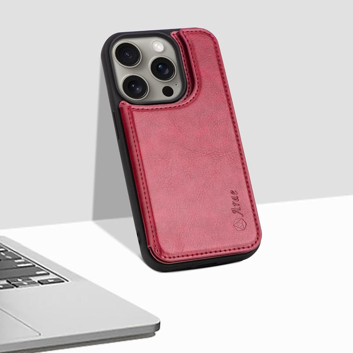 Arae Wine Red iPhone 15 Pro Wallet Case - DOKUTRONIX