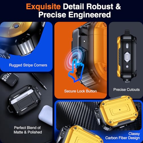 SecureLock AirPods Pro Case - Heavy Duty Yellow - DOKUTRONIX