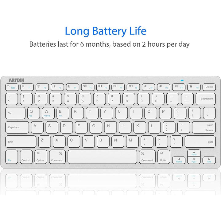 Arteck Bluetooth Keyboard - Silver - DOKUTRONIX