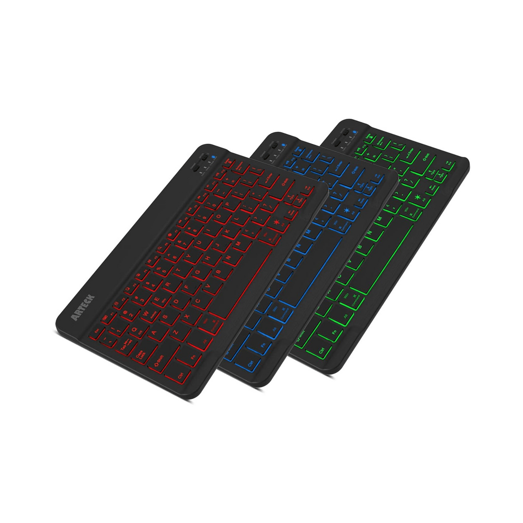 Arteck Slim Backlit Keyboard - Universal Black - DOKUTRONIX