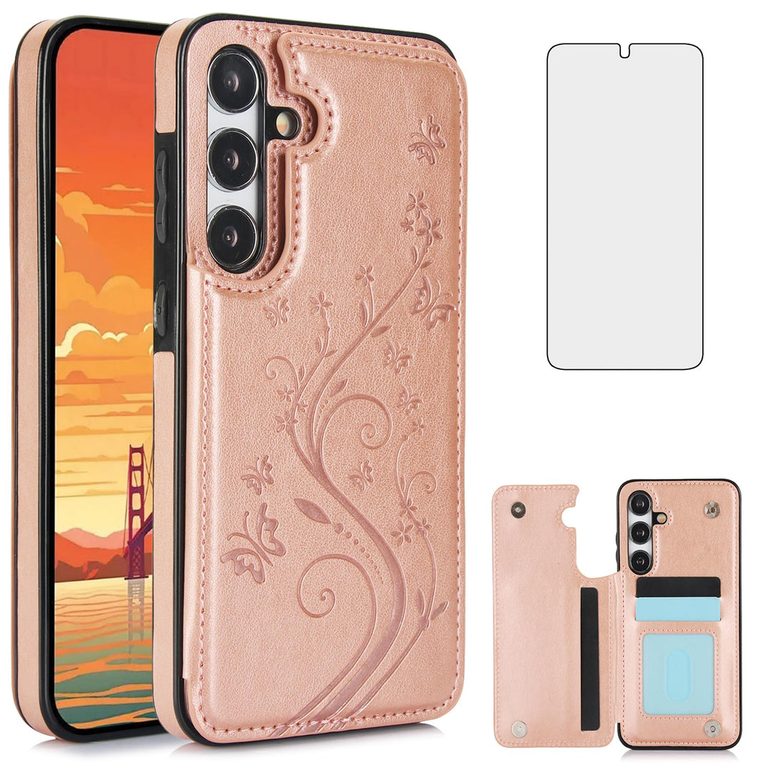 Asuwish Galaxy A35 5G Wallet Case & Screen Protector - DOKUTRONIX