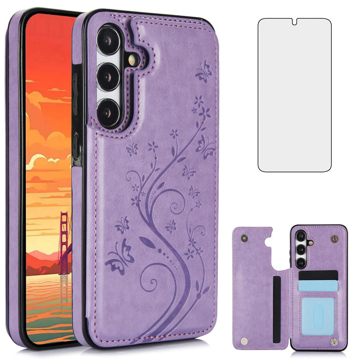 Asuwish Galaxy A35 5G Wallet Case & Screen Protector - DOKUTRONIX
