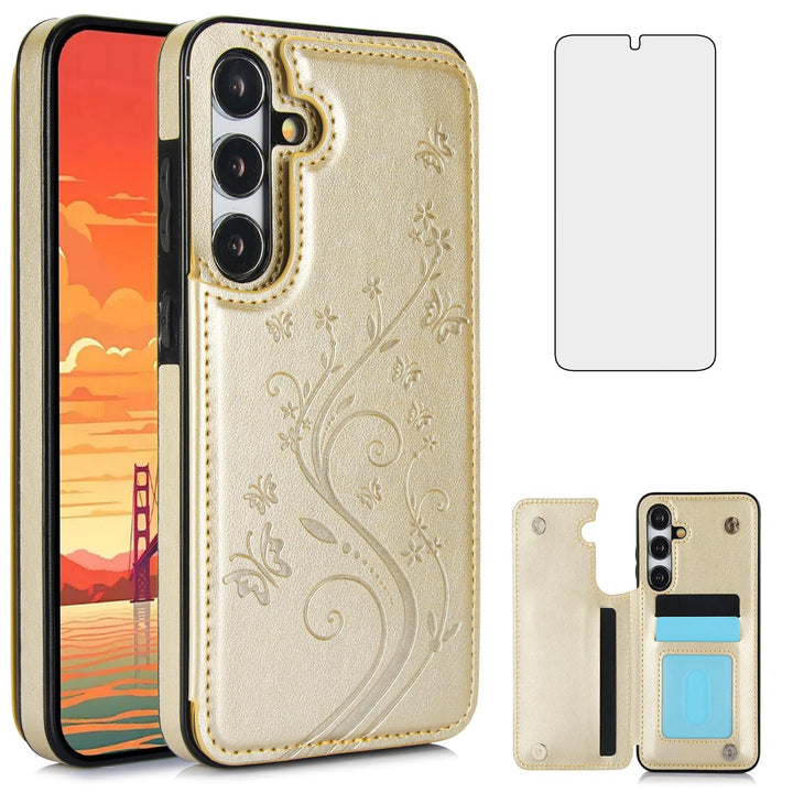 Asuwish Galaxy A35 5G Wallet Case & Screen Protector - DOKUTRONIX