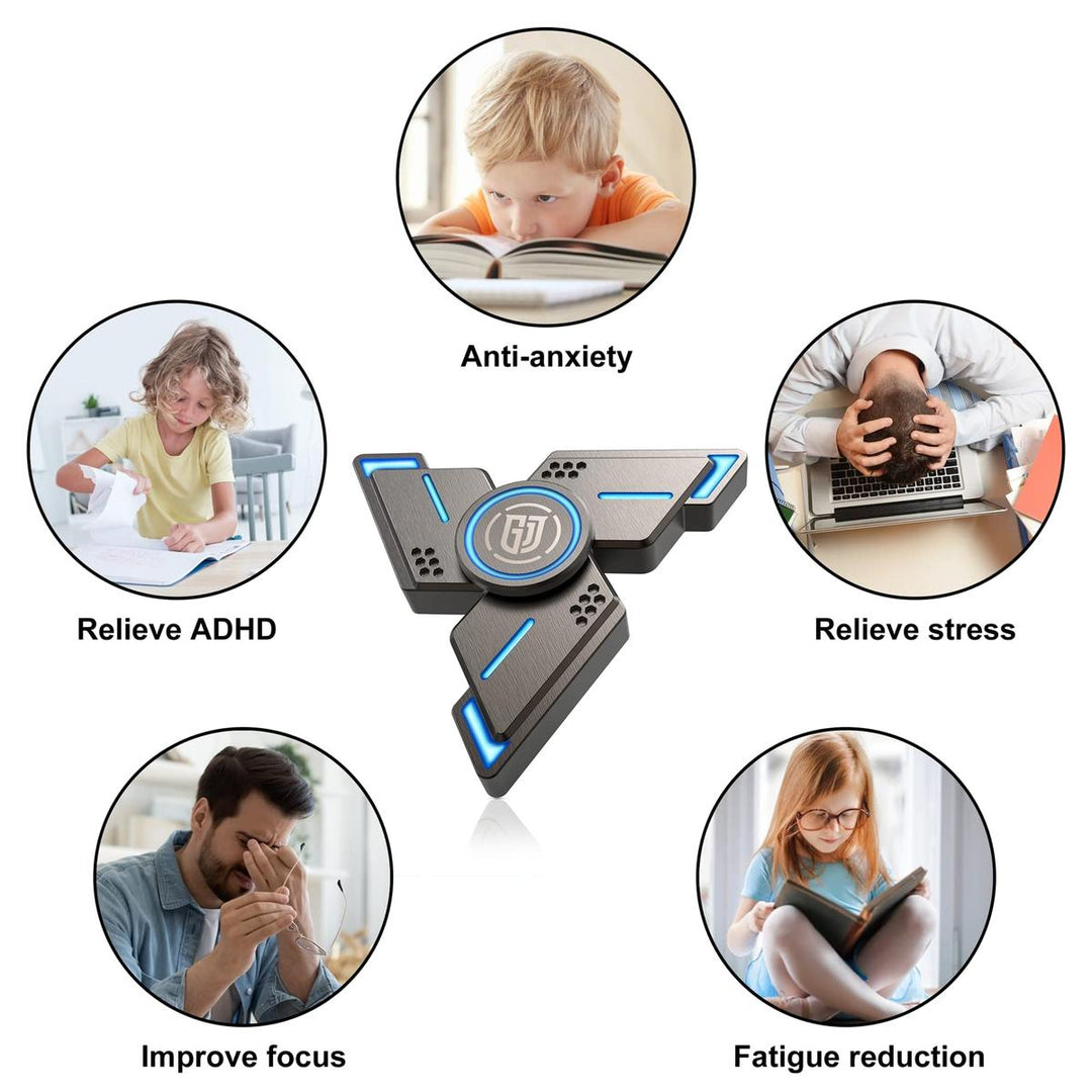 LumiSpin Pro: Metal Fidget Spinner for Stress Relief - DOKUTRONIX