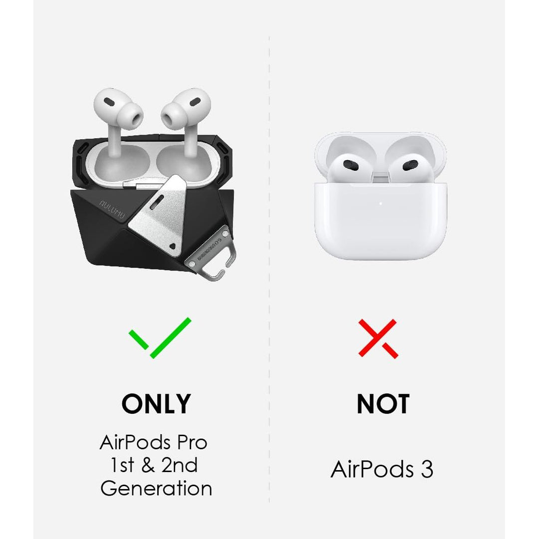 Aulumu Armor Case: A09 Geometric Black for AirPods Pro - DOKUTRONIX