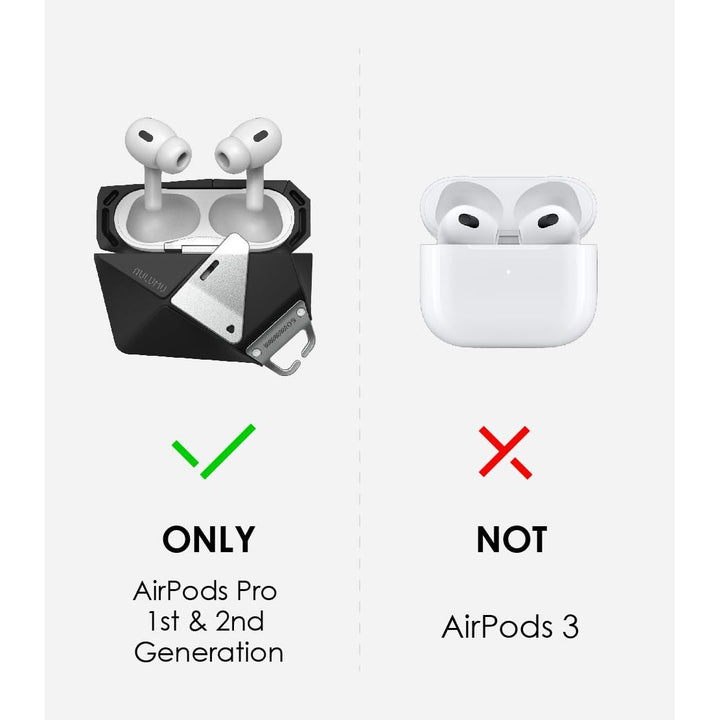 Aulumu Armor Case: A09 Geometric Black for AirPods Pro - DOKUTRONIX