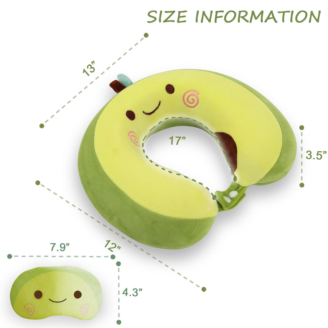 Avocado Dream Travel Pillow & Mask Set for Kids - DOKUTRONIX