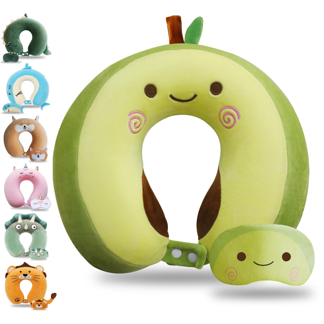 Avocado Dream Travel Pillow & Mask Set for Kids - DOKUTRONIX