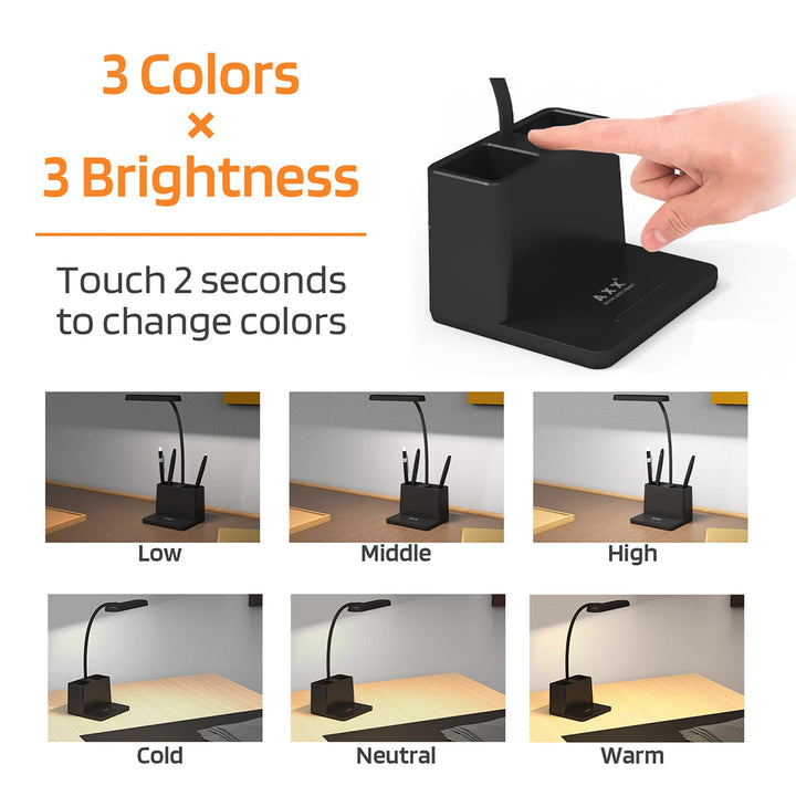 AXX FlexiLight: Dimmable LED Desk Lamp & Organizer - DOKUTRONIX