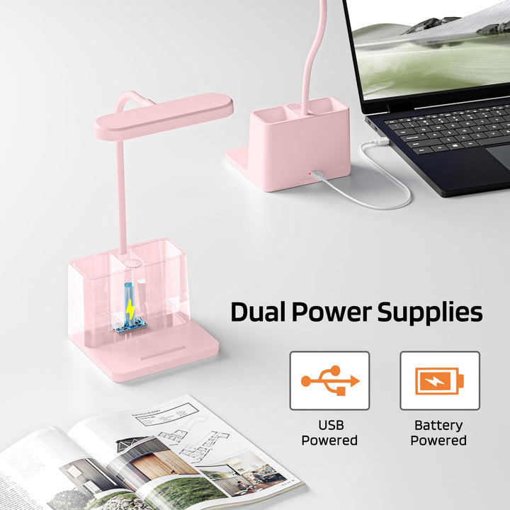 BlushGlow: Adjustable Pink LED Desk Lamp - DOKUTRONIX