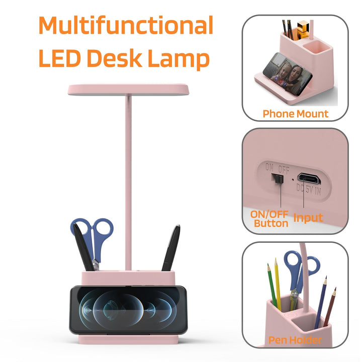 BlushGlow: Adjustable Pink LED Desk Lamp - DOKUTRONIX