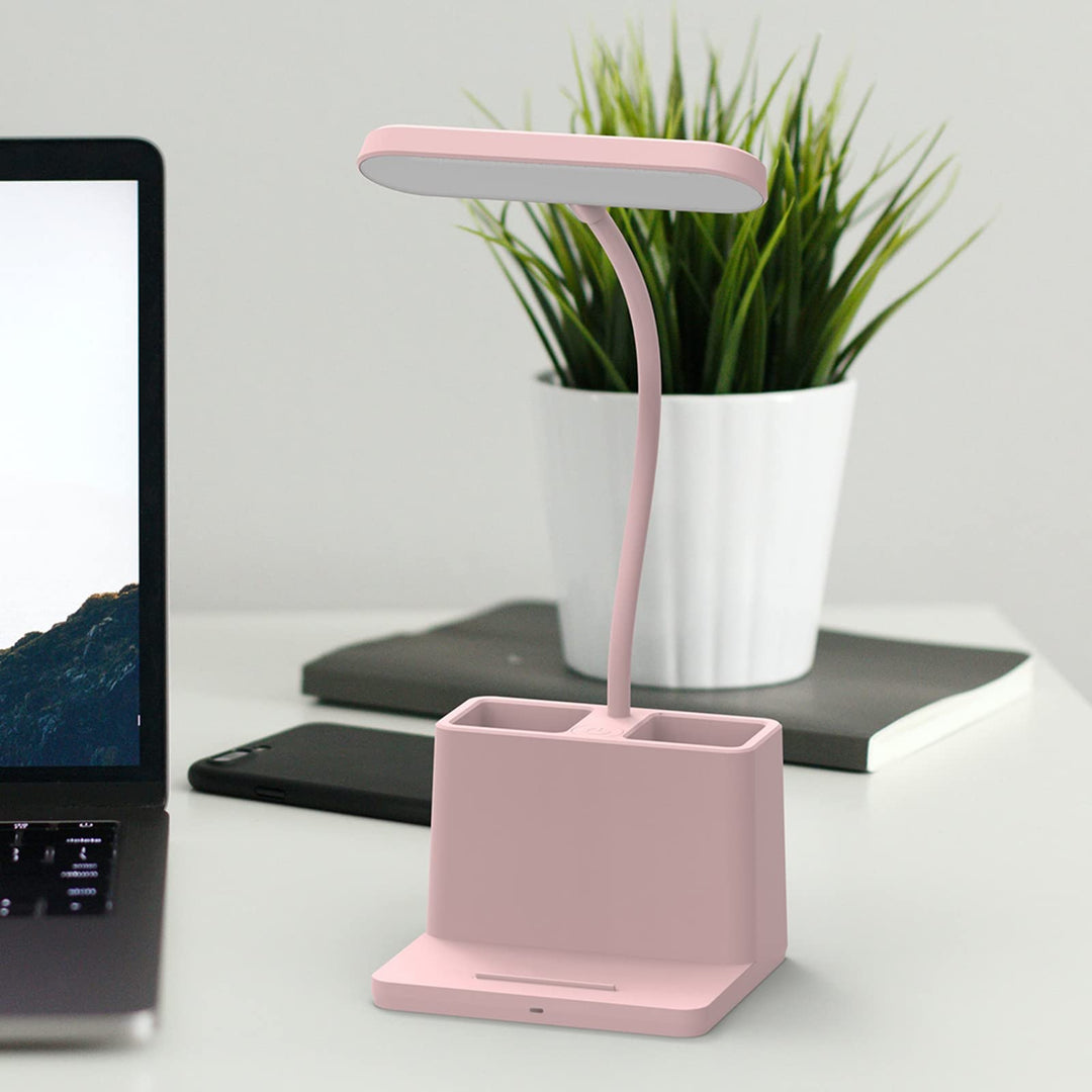 BlushGlow: Adjustable Pink LED Desk Lamp - DOKUTRONIX