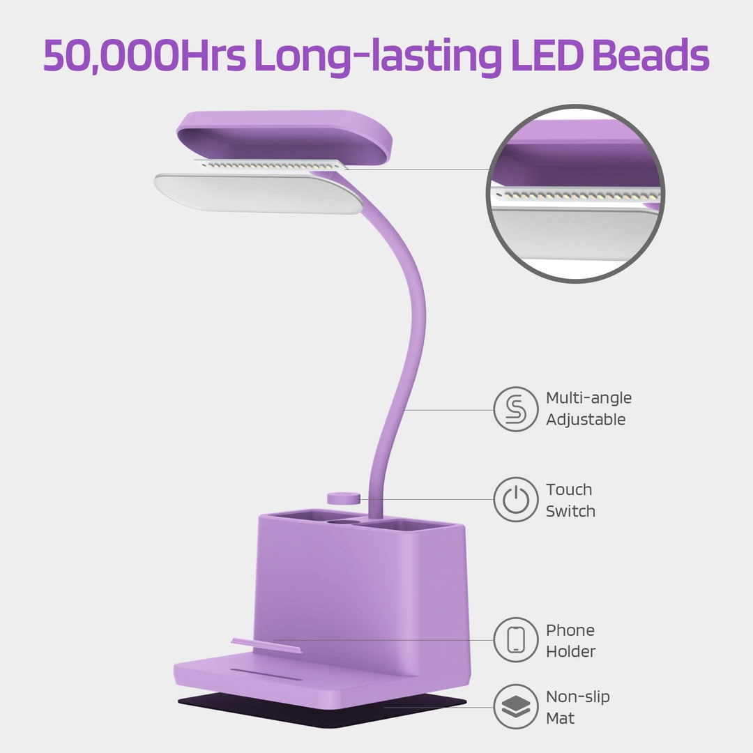 Purple Flex Lamp: Rechargeable Desk Light - DOKUTRONIX
