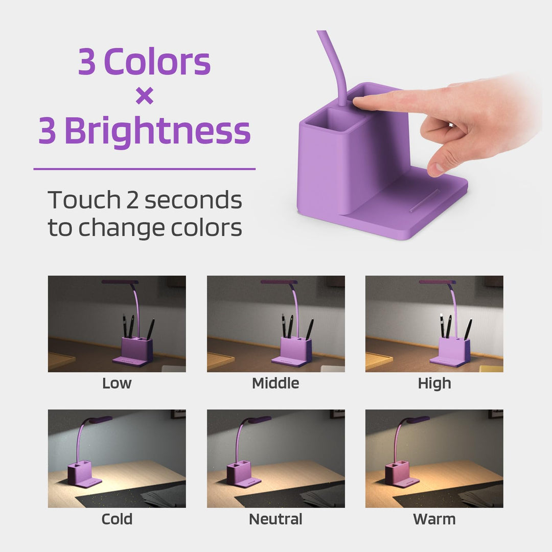Purple Flex Lamp: Rechargeable Desk Light - DOKUTRONIX