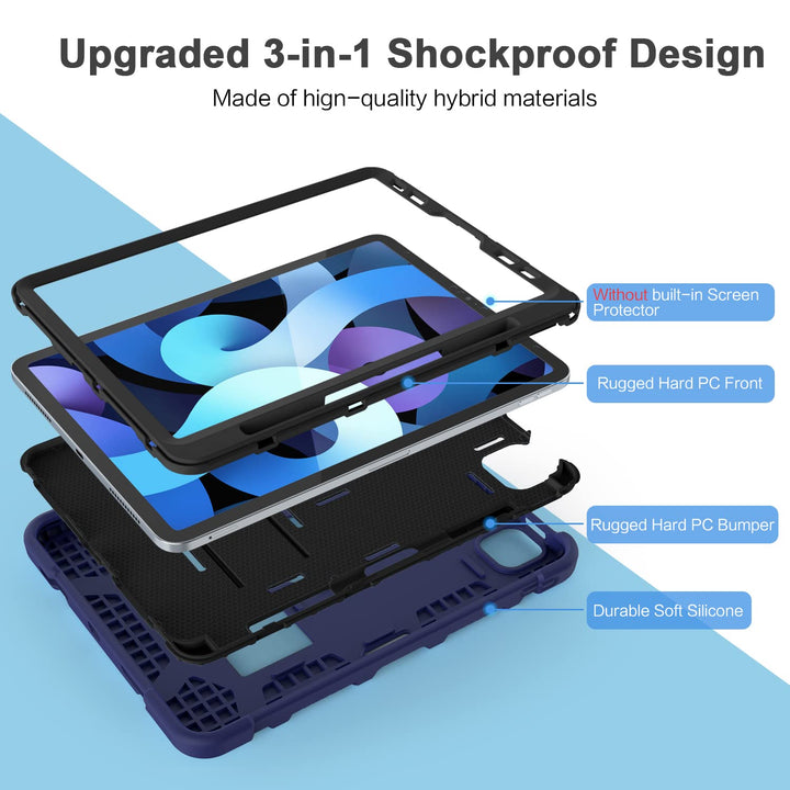 Azzsy Rugged Kids iPad Air Case - Navy Blue - DOKUTRONIX