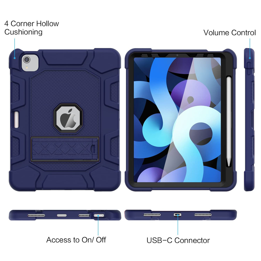 Azzsy Rugged Kids iPad Air Case - Navy Blue - DOKUTRONIX