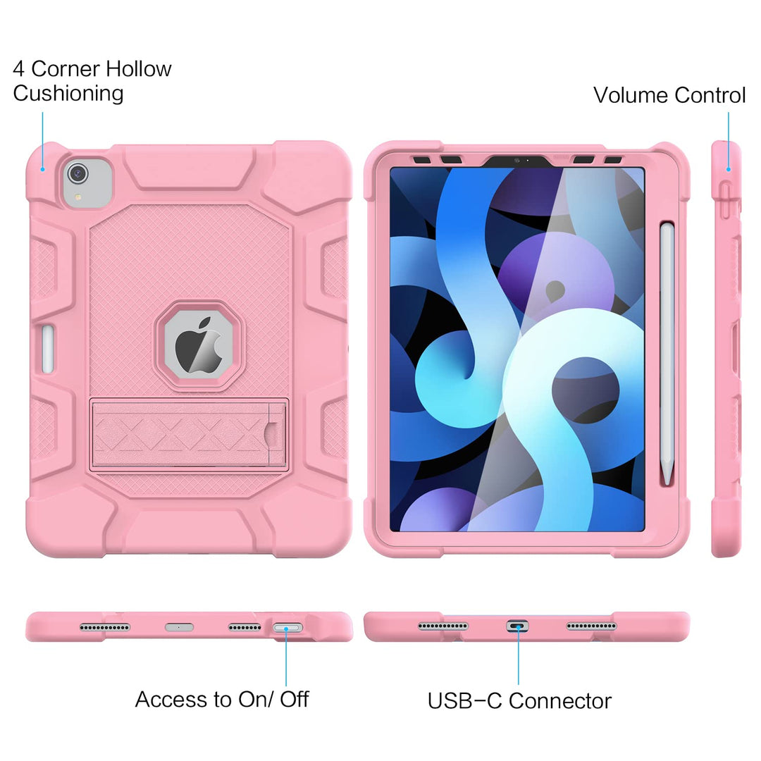 Shockproof Azzsy Kids iPad Air Case - Rose Gold - DOKUTRONIX