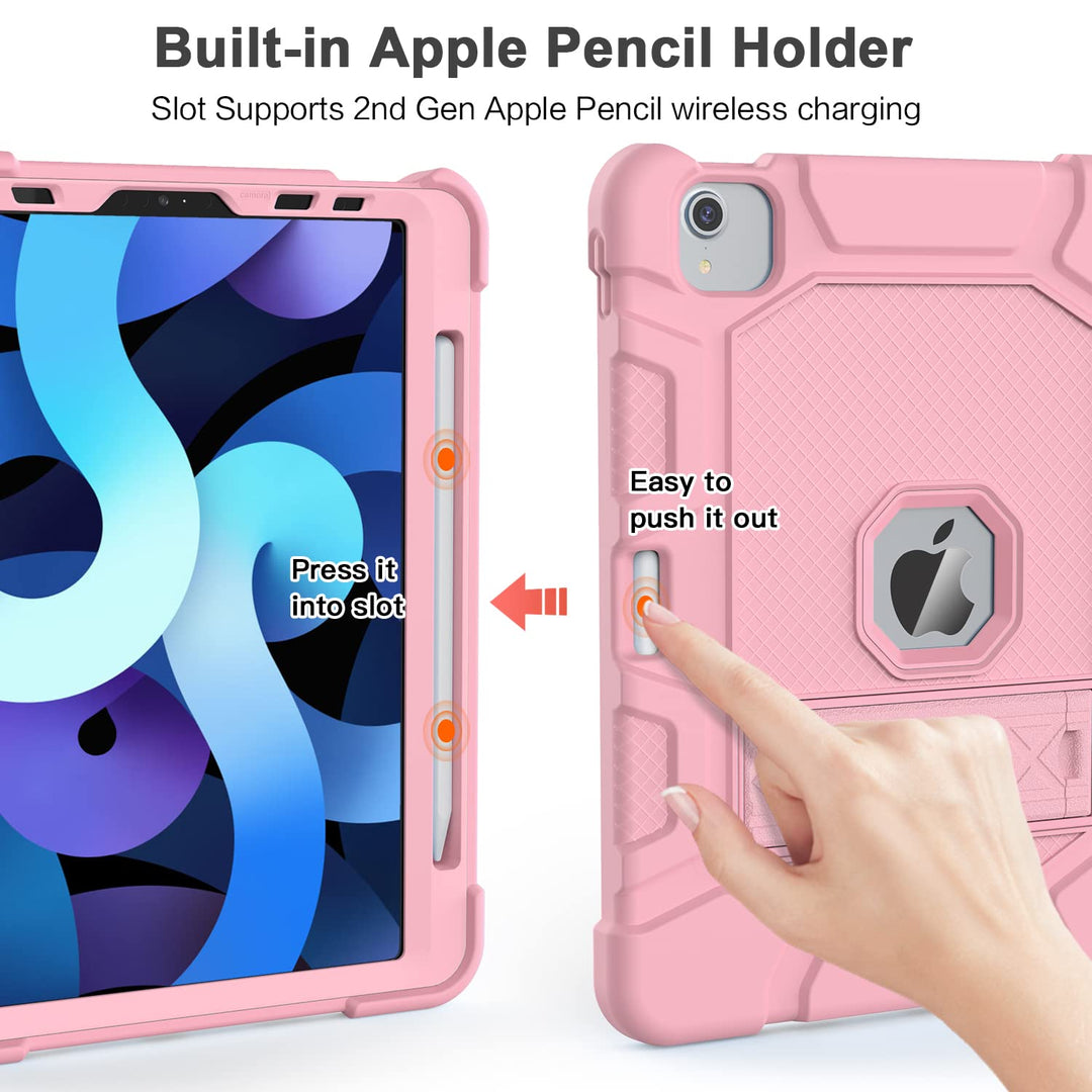 Shockproof Azzsy Kids iPad Air Case - Rose Gold - DOKUTRONIX