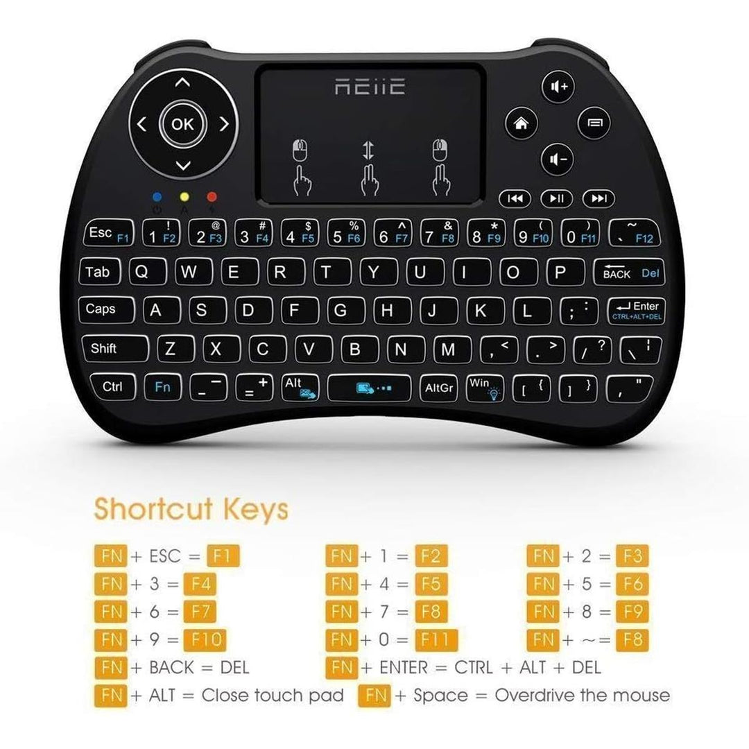 Black H9+ Backlit Mini Keyboard - DOKUTRONIX
