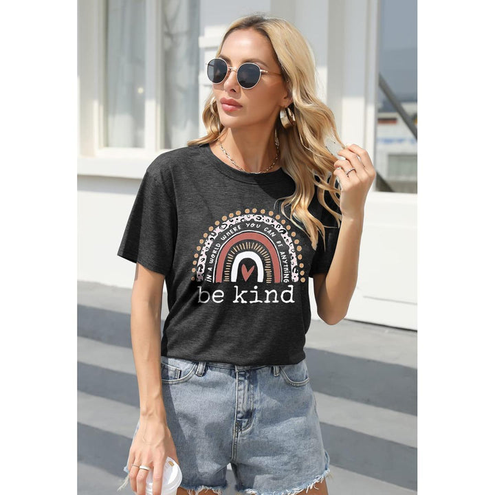 Be Kind Graphic Tee - Casual Summer Top for Teachers - DOKUTRONIX