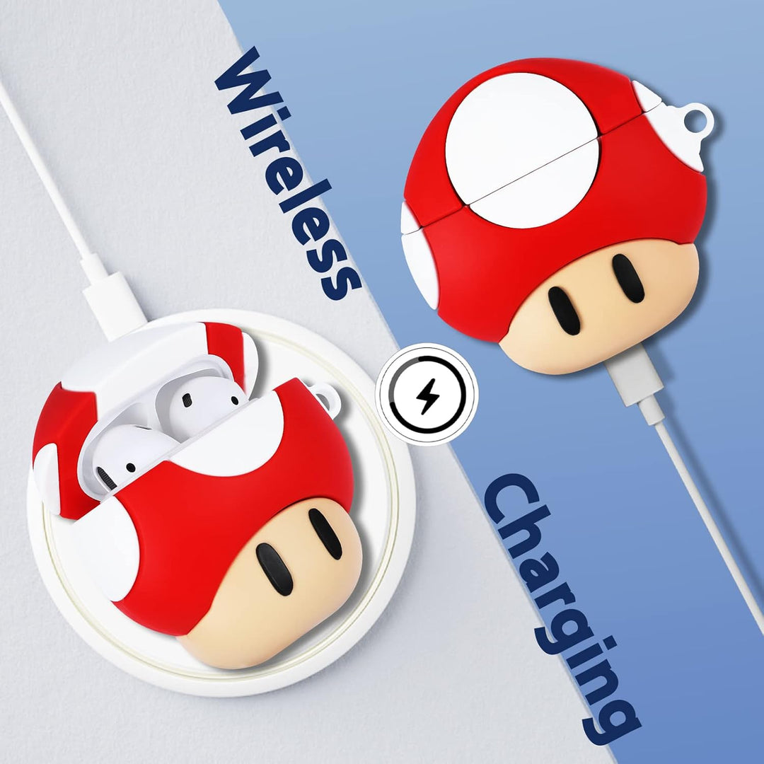 Mushroom Kawaii Silicone Case for AirPods 1&2 - DOKUTRONIX