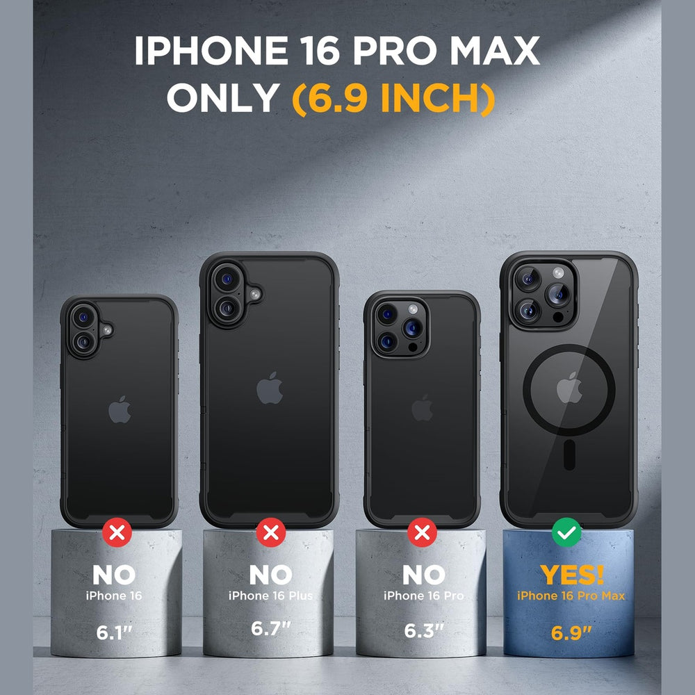 Black MagSafe Armor Case for iPhone 16 Pro Max - DOKUTRONIX