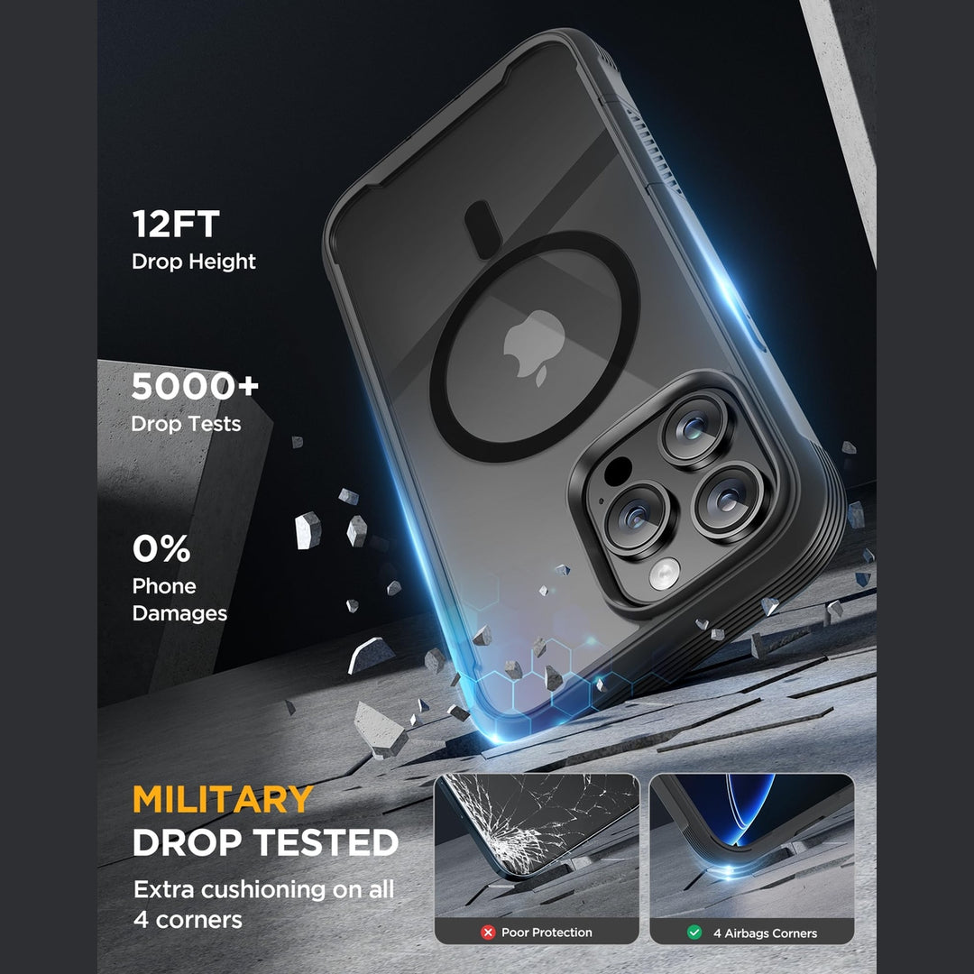 Black MagSafe Armor Case for iPhone 16 Pro Max - DOKUTRONIX