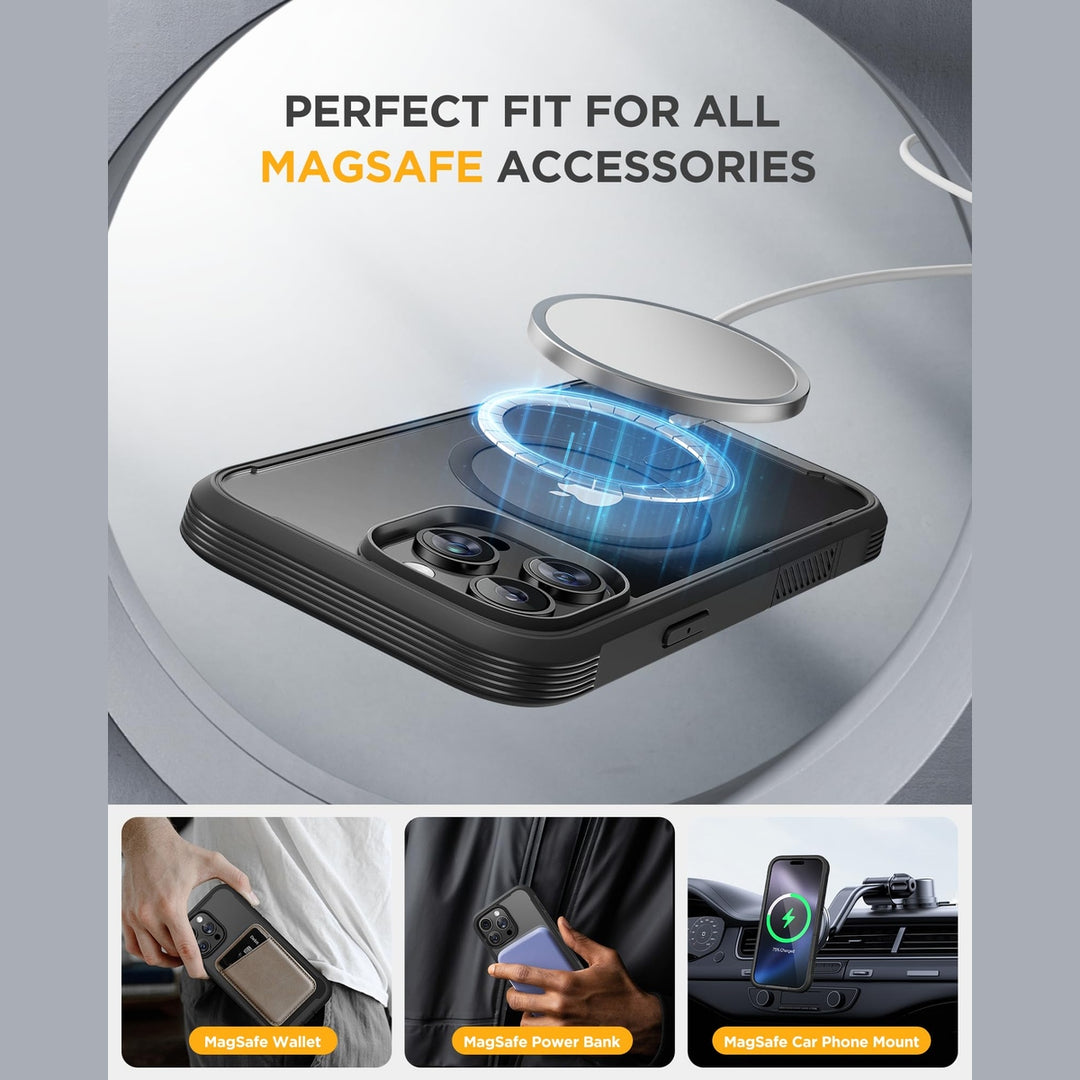 Black MagSafe Armor Case for iPhone 16 Pro Max - DOKUTRONIX