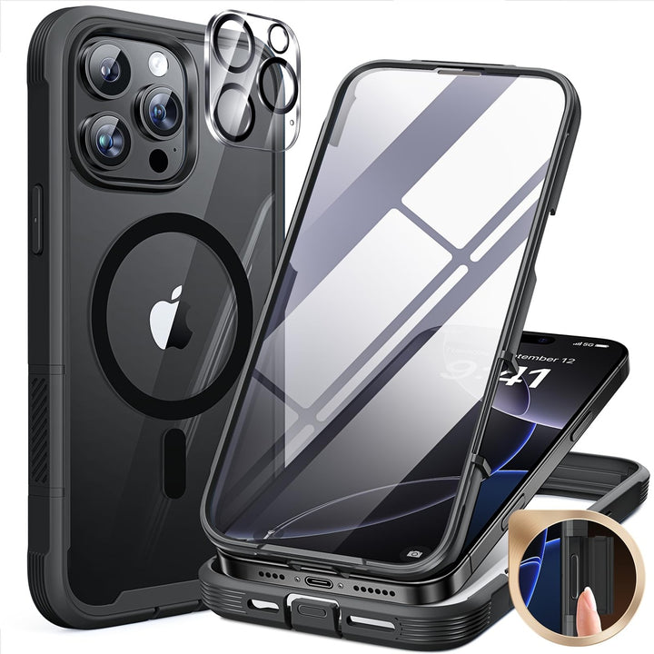Black MagSafe Armor Case for iPhone 16 Pro Max - DOKUTRONIX