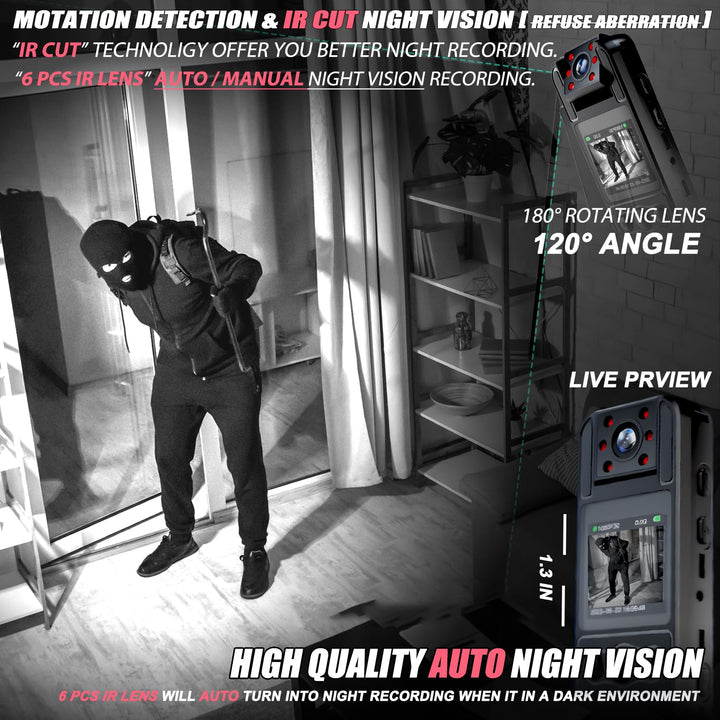 VisionGuard 1080P Body Cam: HD Audio & Night Vision - DOKUTRONIX
