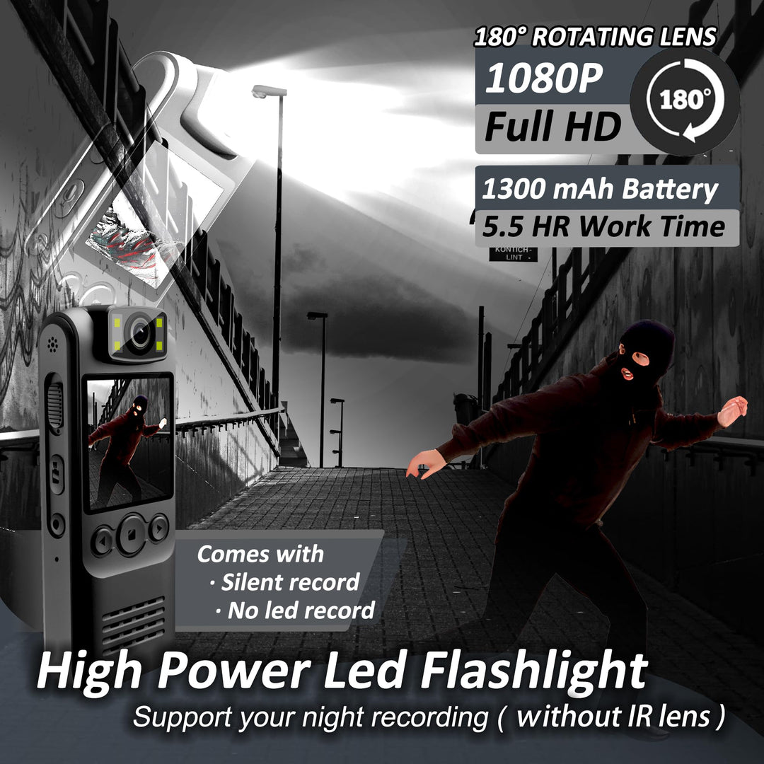 ProGuard 1080P HD Audio-Flashlight Body Cam - DOKUTRONIX